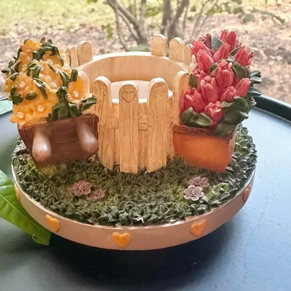 Vintage Yankee Candle candle topper, Americana Garden Cottagecore home decor
